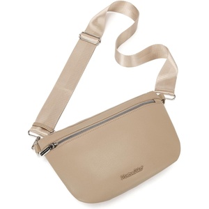 image:imageMontana West Crossbody Bag for Women with Dual Zipper Pockets Bum Bag Fanny Packs Sling Chest Purse with Wide Adjustable StrapKhaki