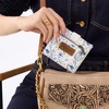image:imageMontana West X Wrangler Small Wallets for Women Ladies Girls RFID Minimalist Card Holder Billfold Thin Cash Wallet with Zipper Coin PocketAzure Garden Breeze