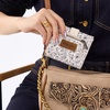 image:imageMontana West X Wrangler Small Wallets for Women Ladies Girls RFID Minimalist Card Holder Billfold Thin Cash Wallet with Zipper Coin PocketInk Sketch Bloom