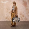 image:imageWrangler Duffel Bag for Women Large Travel Weekender Bag Designer Tapestry Carry On Bags KhakiCowhideBlack