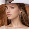 image:imageWrangler Women Gold Cow Print Heart Huggie Hoop Earrings Trendy Jewelry  Western Heart Drop DangleCowgirl Statement JewelryTrendy Ranch Girl StyleCountry Music ConcertARWGEHCW1135GCF