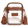 image:imageWrangler Clear Bag for Stadium Events Crossbody Purse for Concerts Sports  Stadium Approved Clear Bag for SportsConcertsSee Through Bag04mm Thickened PVCWaterproofLightweightZbrown