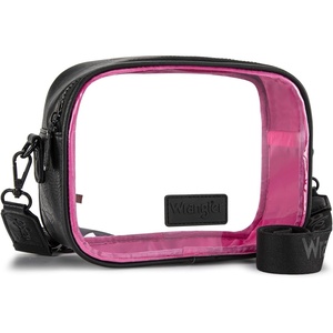 image:imageWrangler Clear Bag for Stadium Events Crossbody Purse for Concerts Sports  Stadium Approved Clear Bag for SportsConcertsSee Through Bag04mm Thickened PVCWaterproofLightweightBlackhotpink