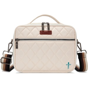 image:imageMontana West Bible Covers for Women Men with Leather Bookmark Carrying Book Case Church Bag Outdoor ProtectiveQuilted Beige