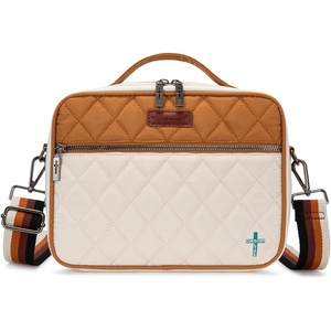 image:imageMontana West Bible Covers for Women Men with Leather Bookmark Carrying Book Case Church Bag Outdoor ProtectiveQuilted Beige Brown