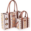 image:imageWrangler Purse Western Aztec Tote Bag Women Top Handle Handbags with Detachable Strap  WesternA Angel White  M