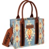image:imageWrangler Purse Western Aztec Tote Bag Women Top Handle Handbags with Detachable Strap  WesternAngel Cerulean Westblue  Wide Strap M1