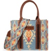 image:imageWrangler Purse Western Aztec Tote Bag Women Top Handle Handbags with Detachable Strap  WesternAngel Cerulean Westblue  Wide Strap M1