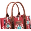 image:imageWrangler Purse Western Aztec Tote Bag Women Top Handle Handbags with Detachable Strap  WesternAngel Diamond Burgundyguitar Strap M