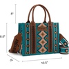 image:imageWrangler Purse Western Aztec Tote Bag Women Top Handle Handbags with Detachable Strap  WesternAngel Diamond Dark Turquoiseguitar Strap M