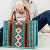 image:imageWrangler Purse Western Aztec Tote Bag Women Top Handle Handbags with Detachable Strap  WesternAngel Diamond Dark Turquoiseguitar Strap M
