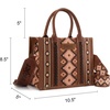 image:imageWrangler Purse Western Aztec Tote Bag Women Top Handle Handbags with Detachable Strap  WesternAngel Diamond Darkbrownguitar Strap M