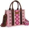 image:imageWrangler Purse Western Aztec Tote Bag Women Top Handle Handbags with Detachable Strap  WesternAngel Diamond Taupeguitar Strap M