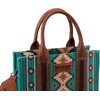 image:imageWrangler Purse Western Aztec Tote Bag Women Top Handle Handbags with Detachable Strap  WesternAngel Diamond Turquoiseguitar Strap M