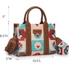 image:imageWrangler Purse Western Aztec Tote Bag Women Top Handle Handbags with Detachable Strap  WesternCa Guitar Strapbrown