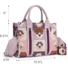 image:imageWrangler Purse Western Aztec Tote Bag Women Top Handle Handbags with Detachable Strap  WesternCa Guitar Straplavender