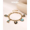 image:imageWrangler Turquoise Charm Bracelets for Women Turquoise Jewelry for Women  14k GoldSilver Plated Bracelet Stack Western Turquoise Jewelry Country Jewelry with Gift BoxGold Green  B