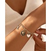 image:imageWrangler Turquoise Charm Bracelets for Women Turquoise Jewelry for Women  14k GoldSilver Plated Bracelet Stack Western Turquoise Jewelry Country Jewelry with Gift BoxGold White  C