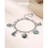 image:imageWrangler Turquoise Charm Bracelets for Women Turquoise Jewelry for Women  14k GoldSilver Plated Bracelet Stack Western Turquoise Jewelry Country Jewelry with Gift BoxSilver Green  B