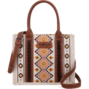 image:imageWrangler Purse Western Aztec Tote Bag Women Top Handle Handbags with Detachable Strap  WesternA Angel White  M