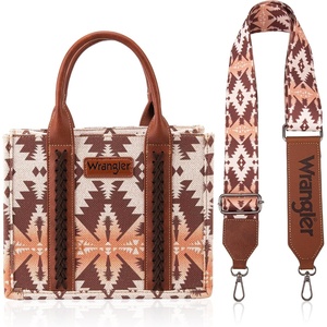 image:imageWrangler Purse Western Aztec Tote Bag Women Top Handle Handbags with Detachable Strap  WesternAngel Diamond Camelguitar Strap M