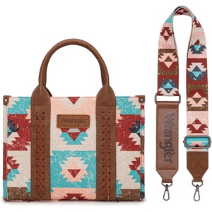 image:imageWrangler Purse Western Aztec Tote Bag Women Top Handle Handbags with Detachable Strap  WesternCa Guitar Strapbrown