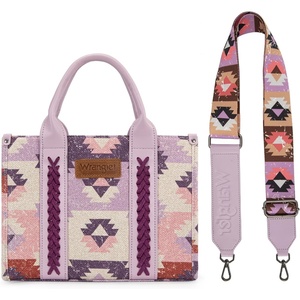 image:imageWrangler Purse Western Aztec Tote Bag Women Top Handle Handbags with Detachable Strap  WesternCa Guitar Straplavender