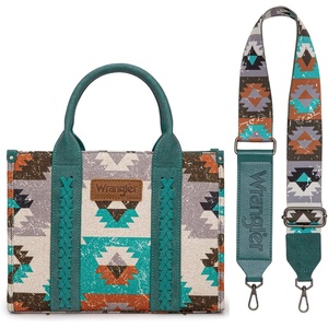 image:imageWrangler Purse Western Aztec Tote Bag Women Top Handle Handbags with Detachable Strap  WesternCa Guitar Strapturquoise