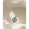 image:imageMontana West Wrangler Heart Turquoise Necklace Turquoise Jewelry for Women  14K Gold amp Silver Plating Western Jewelry Necklace Country Jewelry with Gift BoxSilver Turquoise