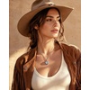image:imageMontana West Wrangler Heart Turquoise Necklace Turquoise Jewelry for Women  14K Gold amp Silver Plating Western Jewelry Necklace Country Jewelry with Gift BoxSilver Turquoise
