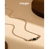 image:imageWrangler Floral Stone Turquoise Necklace Turquoise Jewelry for Women  14K Gold amp Silver Plating Western Jewelry Necklace Country Jewelry with Gift BoxGold Black