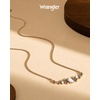 image:imageWrangler Floral Stone Turquoise Necklace Turquoise Jewelry for Women  14K Gold amp Silver Plating Western Jewelry Necklace Country Jewelry with Gift BoxGold White