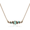 image:imageWrangler Floral Stone Turquoise Necklace Turquoise Jewelry for Women  14K Gold amp Silver Plating Western Jewelry Necklace Country Jewelry with Gift BoxGold Green