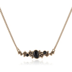 image:imageWrangler Floral Stone Turquoise Necklace Turquoise Jewelry for Women  14K Gold amp Silver Plating Western Jewelry Necklace Country Jewelry with Gift BoxGold Black