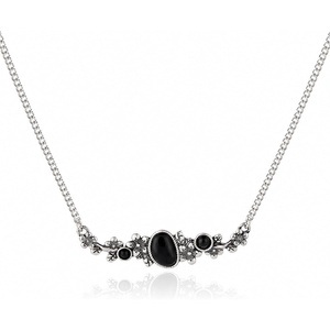 image:imageWrangler Floral Stone Turquoise Necklace Turquoise Jewelry for Women  14K Gold amp Silver Plating Western Jewelry Necklace Country Jewelry with Gift BoxSilver Black