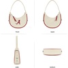 image:imageNCAA Crescent Shoulder Bag for Women Half Moon Clutch Purses for BirthdayGraduation GiftsAlbeige