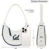 image:imageNCAA Crescent Shoulder Bag for Women Half Moon Clutch Purses for BirthdayGraduation GiftsCalwhite