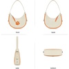 image:imageNCAA Crescent Shoulder Bag for Women Half Moon Clutch Purses for BirthdayGraduation GiftsClbeige