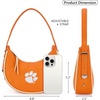 image:imageNCAA Crescent Shoulder Bag for Women Half Moon Clutch Purses for BirthdayGraduation GiftsClorange