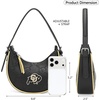 image:imageNCAA Crescent Shoulder Bag for Women Half Moon Clutch Purses for BirthdayGraduation GiftsCublack