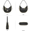 image:imageNCAA Crescent Shoulder Bag for Women Half Moon Clutch Purses for BirthdayGraduation GiftsCublack