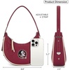 image:imageNCAA Crescent Shoulder Bag for Women Half Moon Clutch Purses for BirthdayGraduation GiftsFsuburgundy