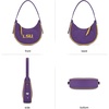 image:imageNCAA Crescent Shoulder Bag for Women Half Moon Clutch Purses for BirthdayGraduation GiftsLsupurple