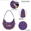image:imageNCAA Crescent Shoulder Bag for Women Half Moon Clutch Purses for BirthdayGraduation GiftsLsupurple