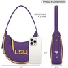 image:imageNCAA Crescent Shoulder Bag for Women Half Moon Clutch Purses for BirthdayGraduation GiftsLsupurple