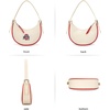 image:imageNCAA Crescent Shoulder Bag for Women Half Moon Clutch Purses for BirthdayGraduation GiftsOhsbeige