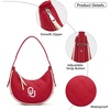image:imageNCAA Crescent Shoulder Bag for Women Half Moon Clutch Purses for BirthdayGraduation GiftsOuburgundy