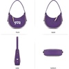 image:imageNCAA Crescent Shoulder Bag for Women Half Moon Clutch Purses for BirthdayGraduation GiftsTcupurple
