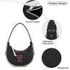 image:imageNCAA Crescent Shoulder Bag for Women Half Moon Clutch Purses for BirthdayGraduation GiftsTtublack