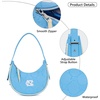 image:imageNCAA Crescent Shoulder Bag for Women Half Moon Clutch Purses for BirthdayGraduation GiftsUnclight Blue